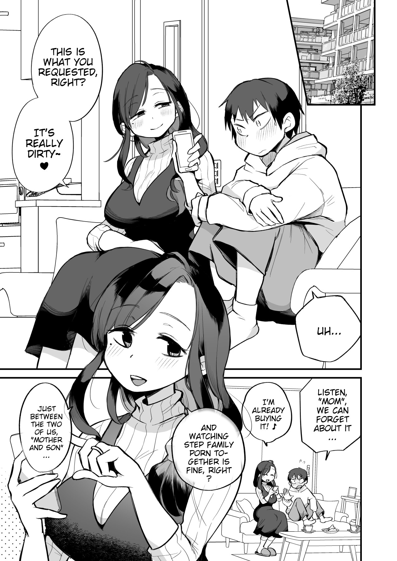 Hentai Manga Comic-Watching Porn with my Pushy Stepmom ~The Love Hotel~-Read-2